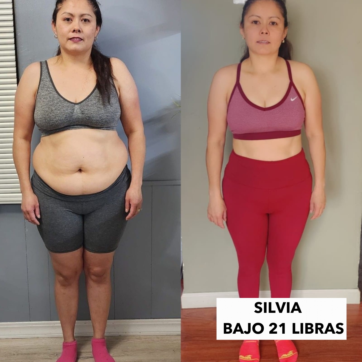 Comparación del antes y después de una participante del método