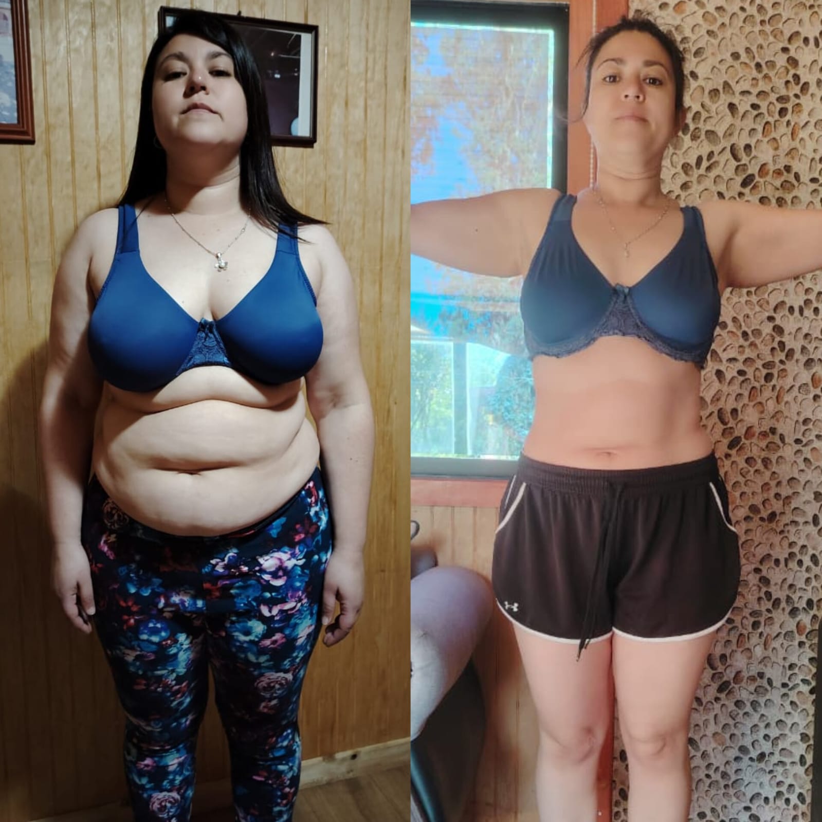 Comparación del antes y después de una participante del método