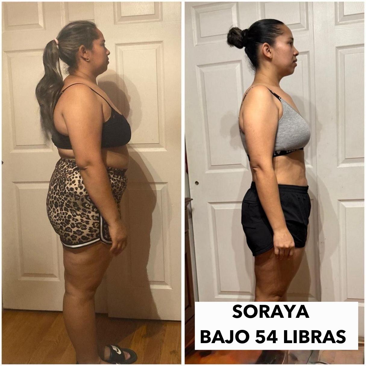 Comparación del antes y después de una participante del método