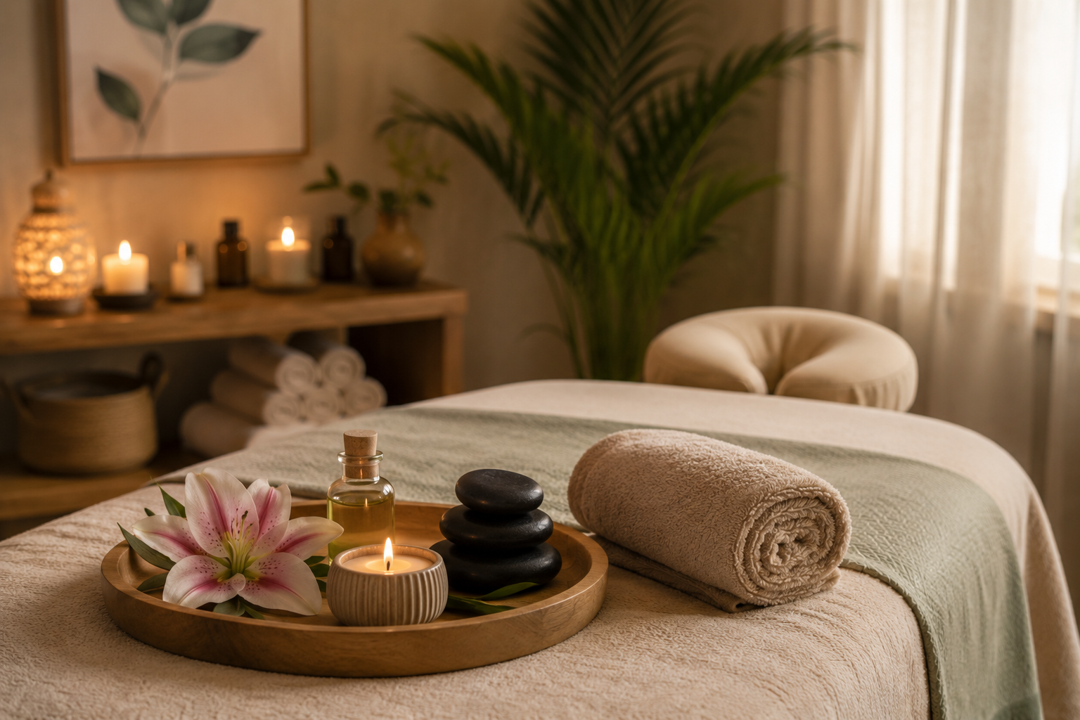 The treatment room at A Little Bit Country Massage in Alamo, Tennessee