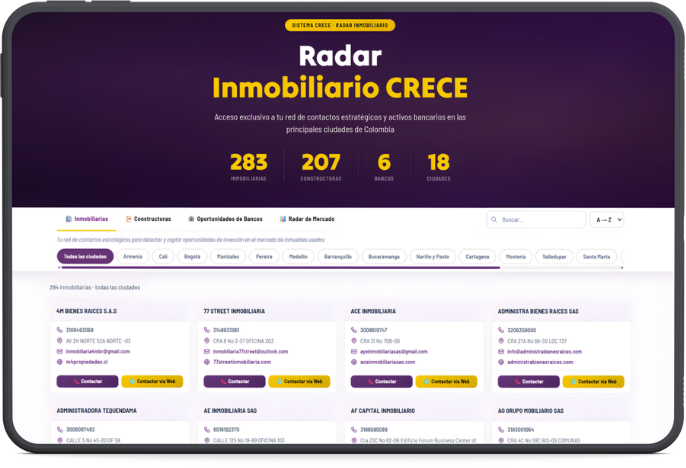 Mockup Radar de Oportunidades CRECE