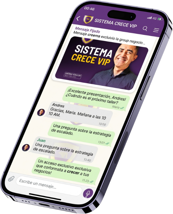 Mockup Grupo de WhatsApp privado CRECE