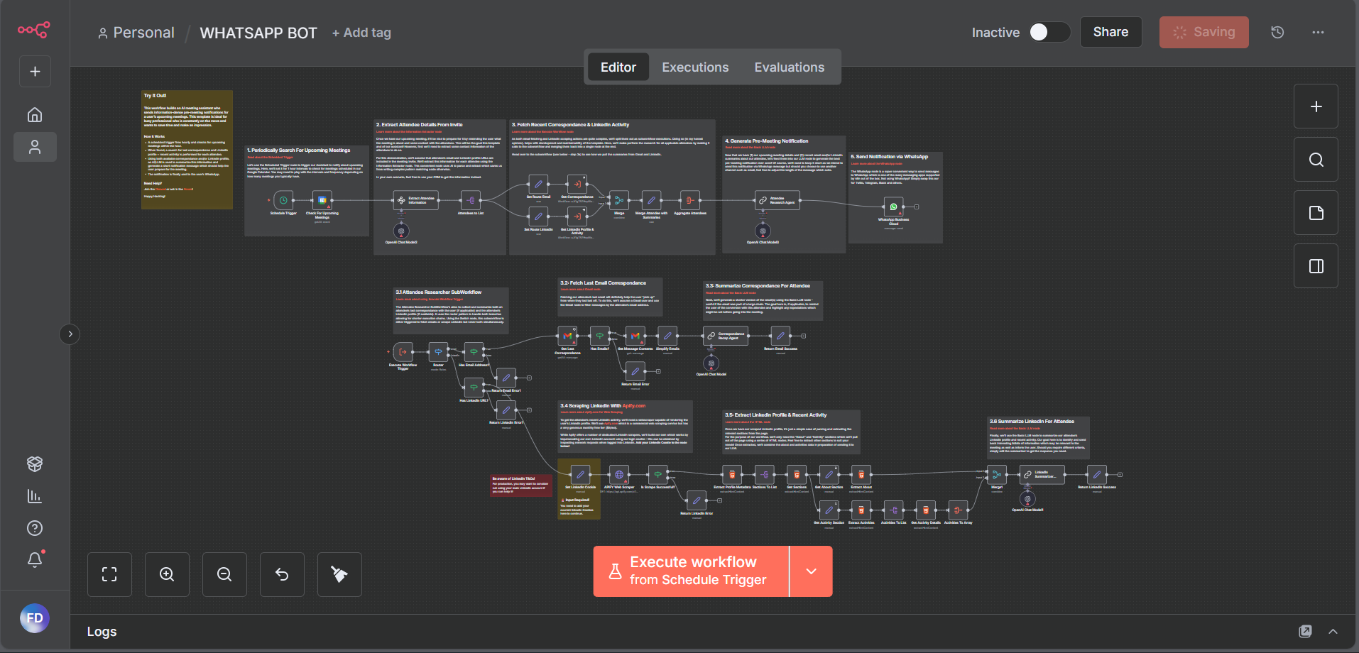 Smart workflow screenshot