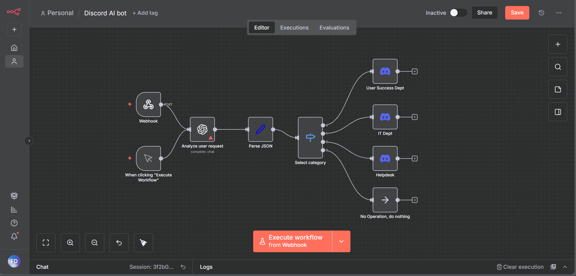 Workflow automation screenshot