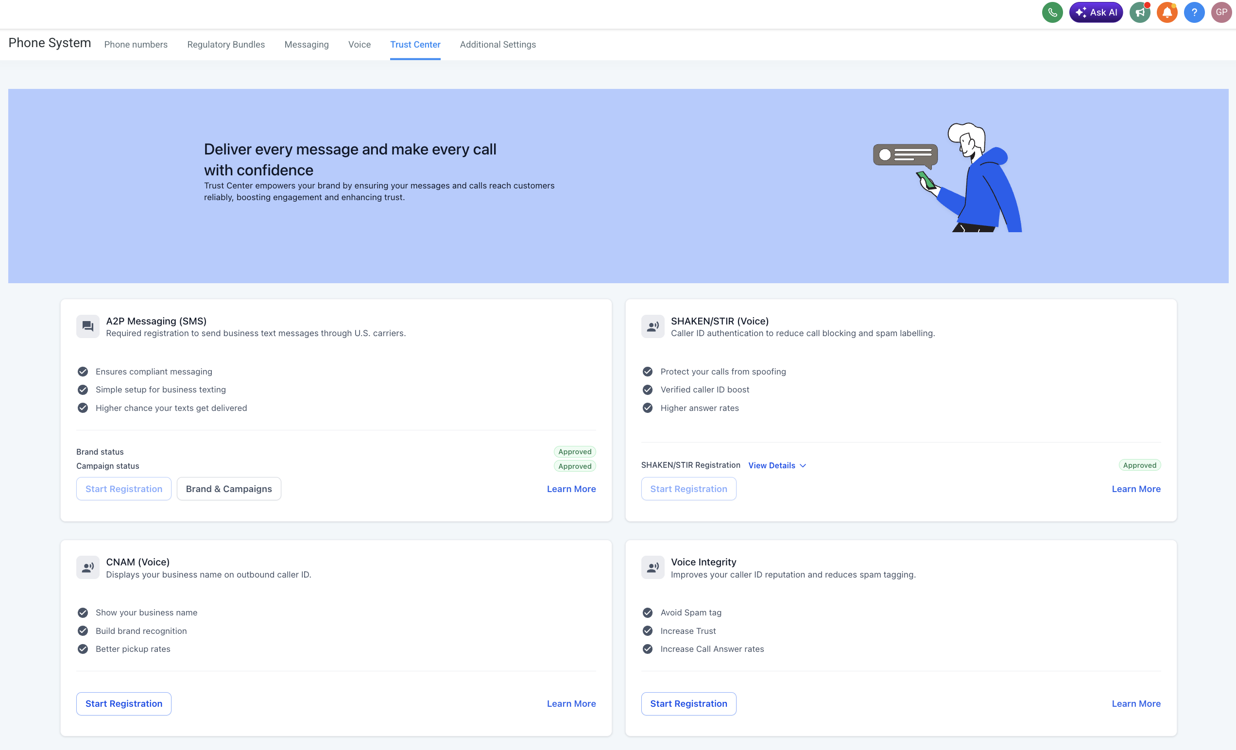 A2P compliance screenshot