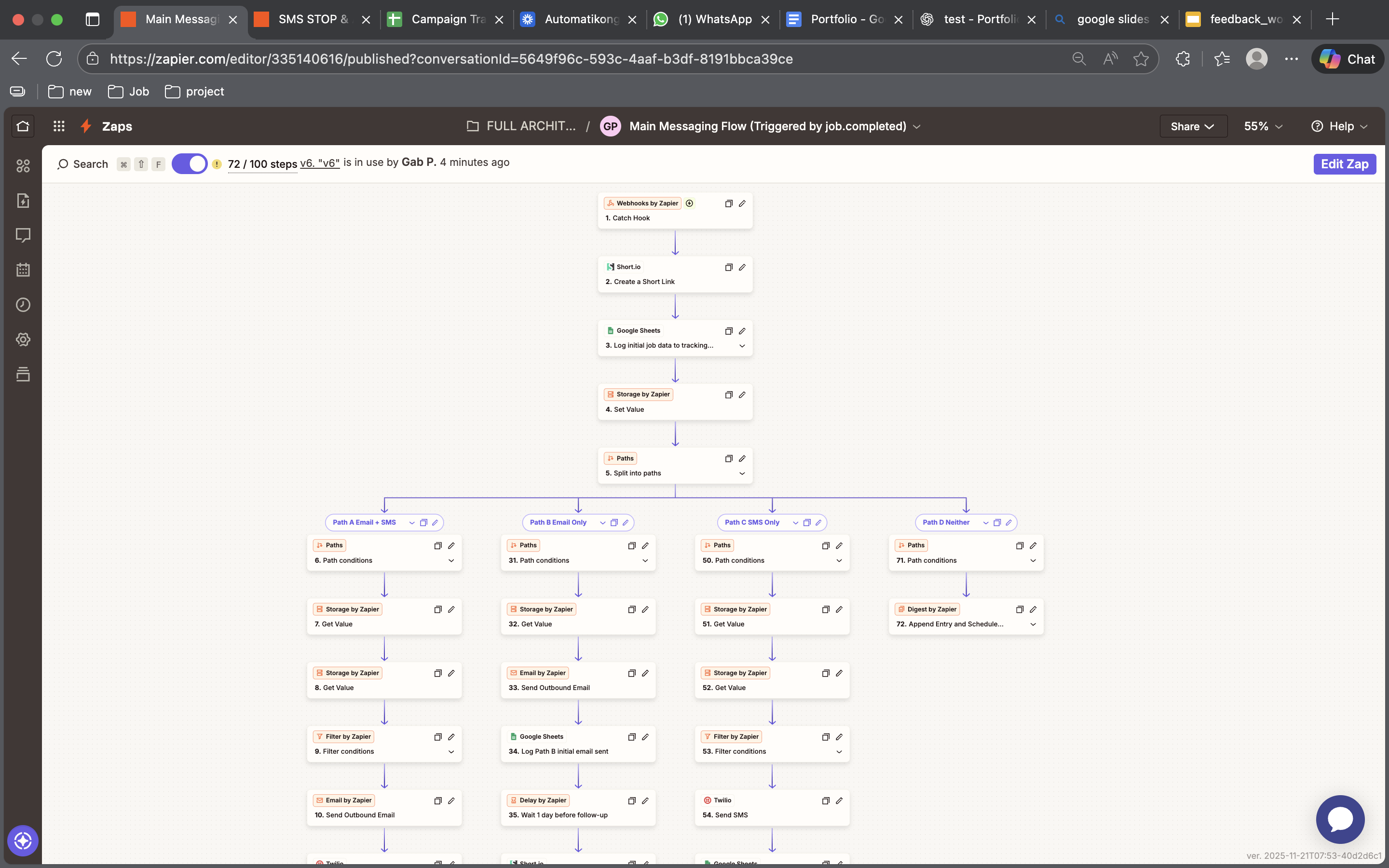 Backend workflow screenshot