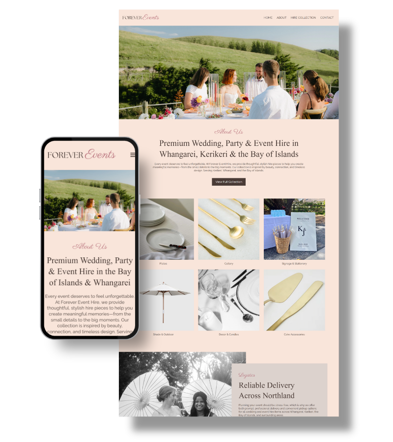 Portfolio example of small business website designed by MyWebsiteHelp