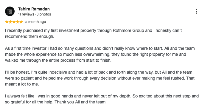Rothmore Group Google client review