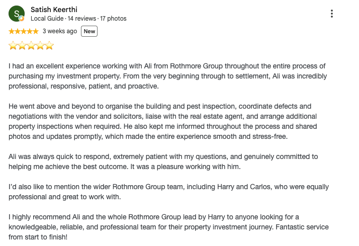 Rothmore Group Google client review