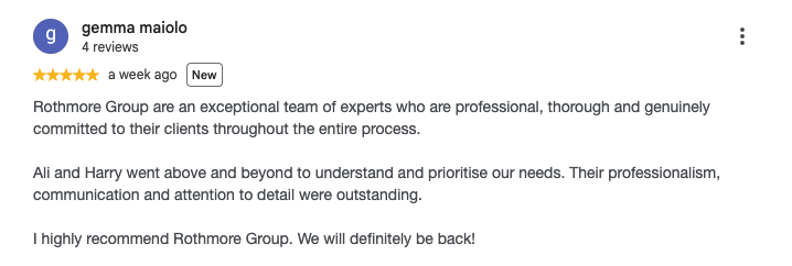 Rothmore Group Google client review