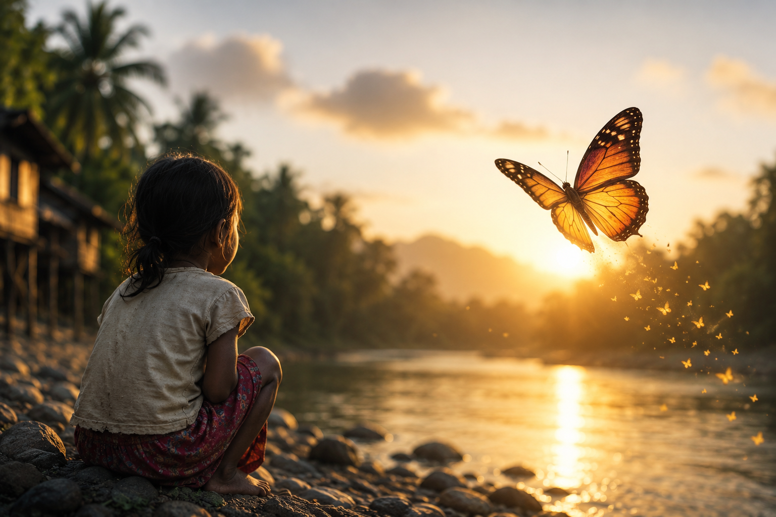 A riverbank in the Philippines — and the butterfly it became