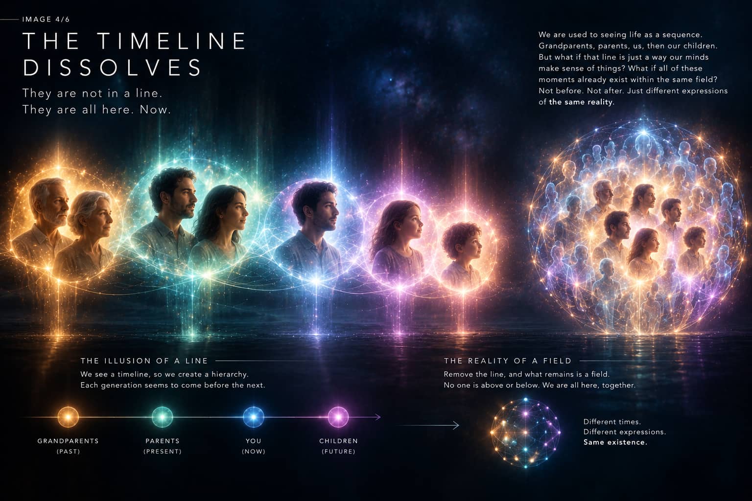 The Timeline Dissolves - the illusion of a line versus the reality of a field The Timeline Dissolves - the illusion of a line versus the reality of a field