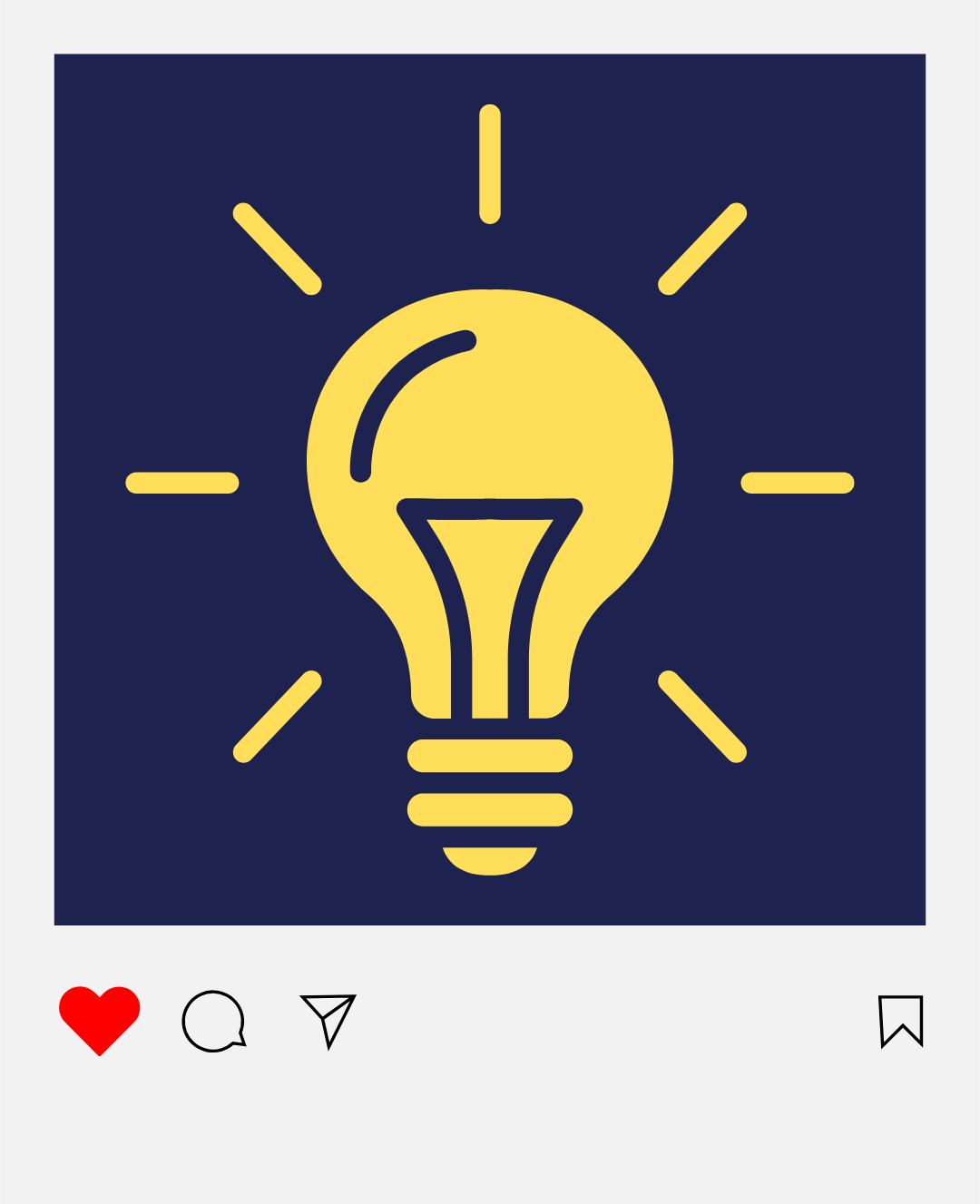 A photo card with a bright lightbulb inside.