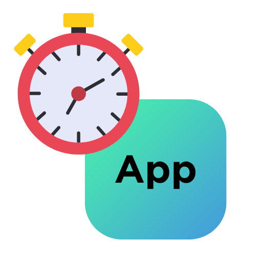 A timer floating on the corner of an app icon