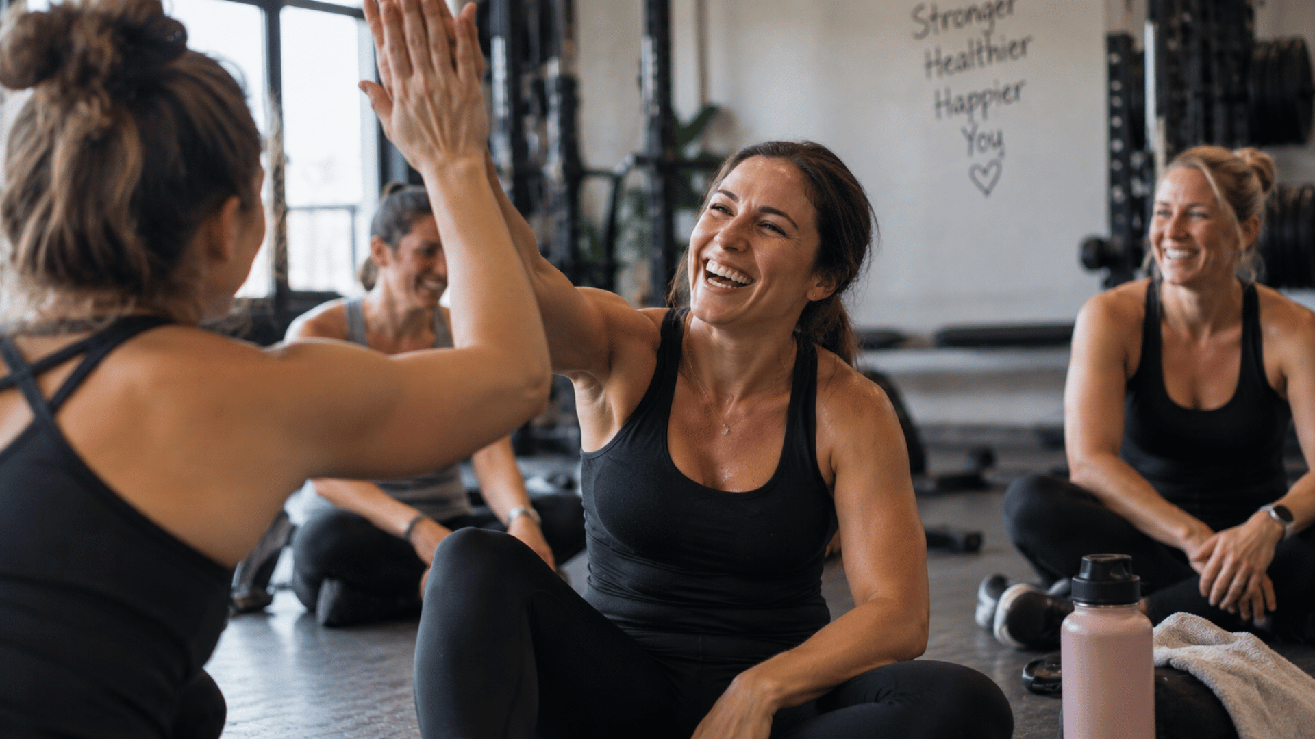 Women of different ages doing strength and fitness exercises together in the meVSme studio Women of different ages doing strength and fitness exercises together in the meVSme studio