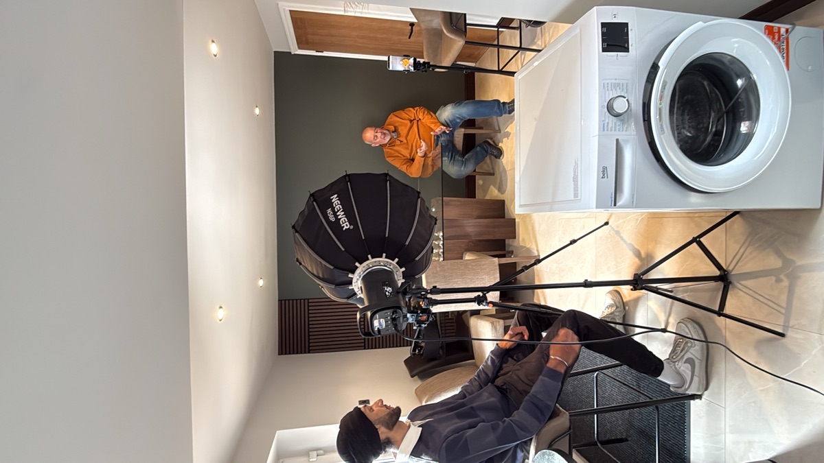 ScaleUp Digital filming a client interview on-site