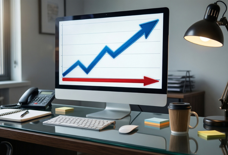 Website analytics chart showing traffic growth and conversion performance metrics Website analytics chart showing traffic growth and conversion performance metrics
