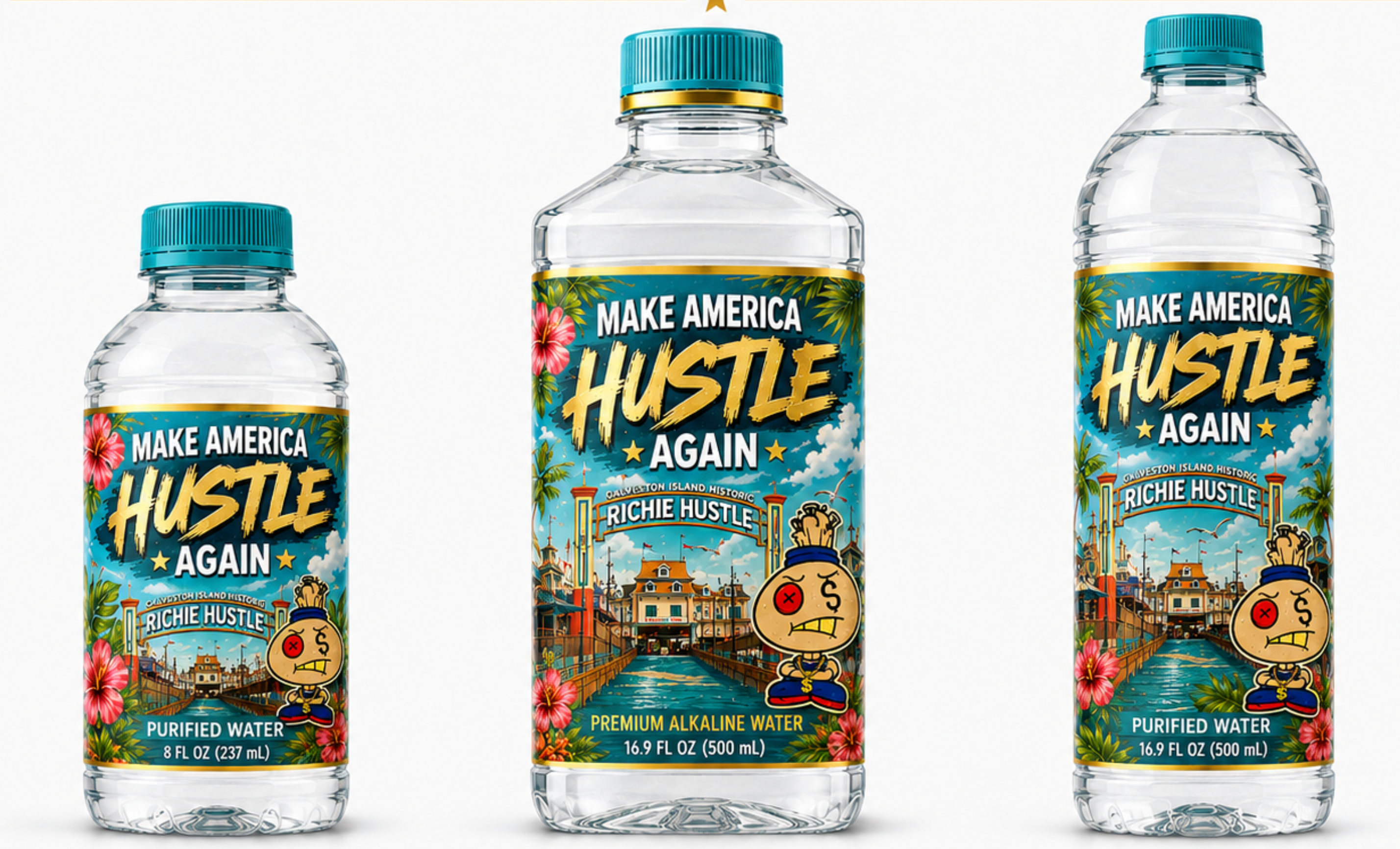 MAHA Water Galveston Edition bottle