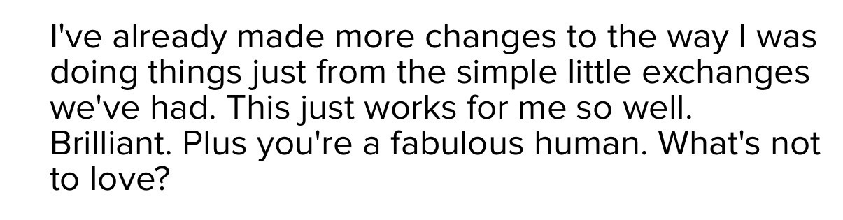 Client testimonial