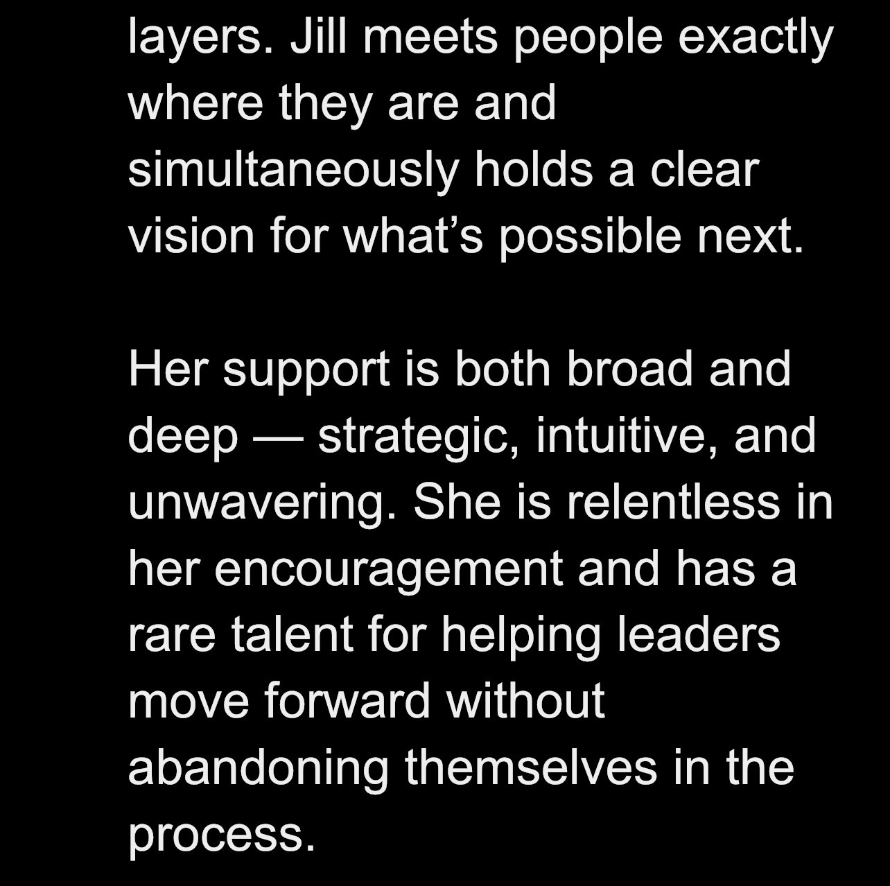 Client testimonial