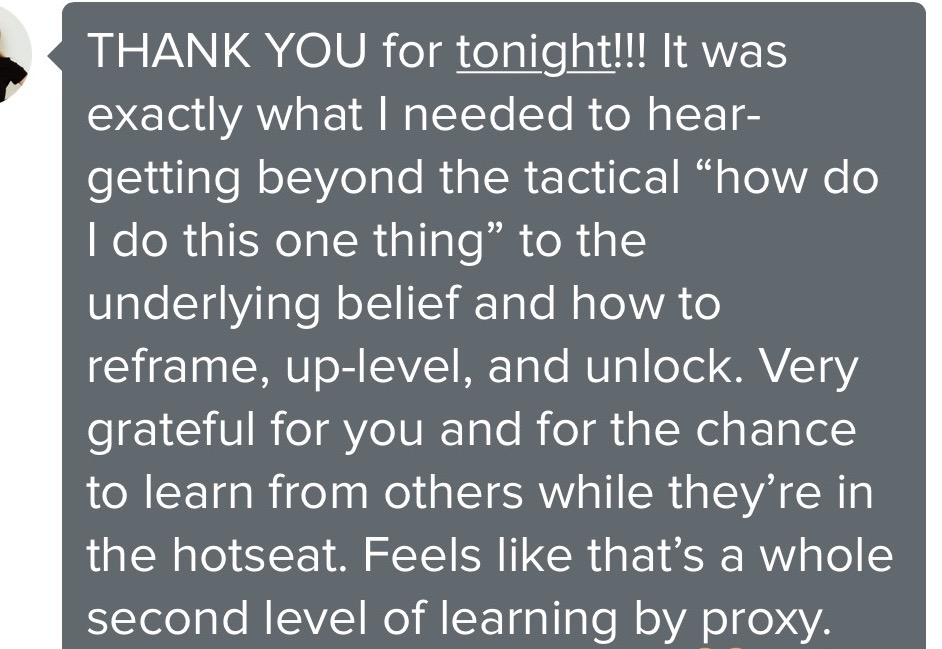 Client testimonial