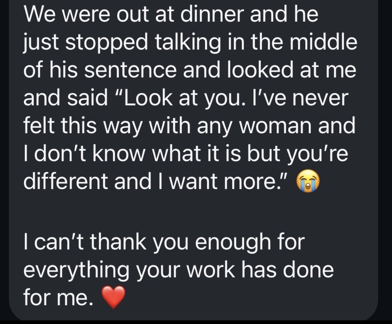 The Pursued Woman customer testimonial