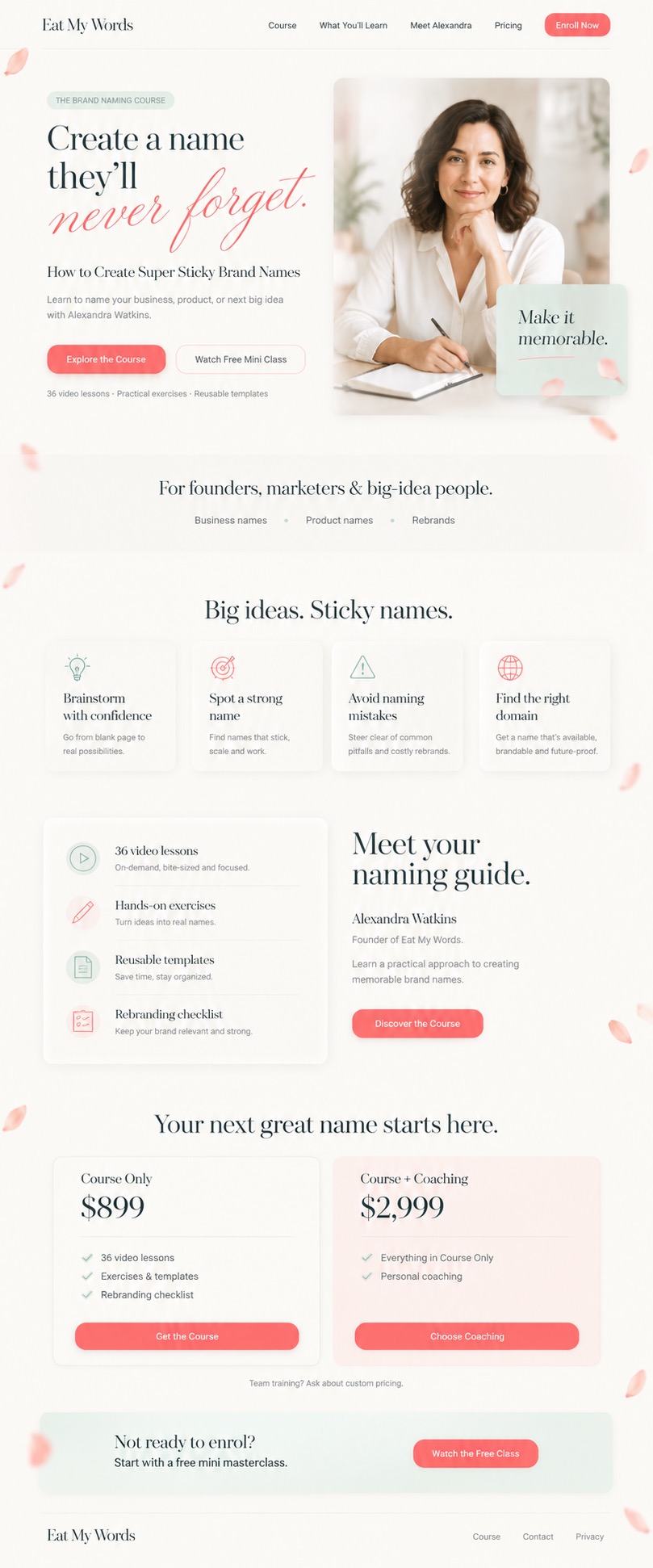 Eat My Words, Create a Name They’ll Remember, Websites
