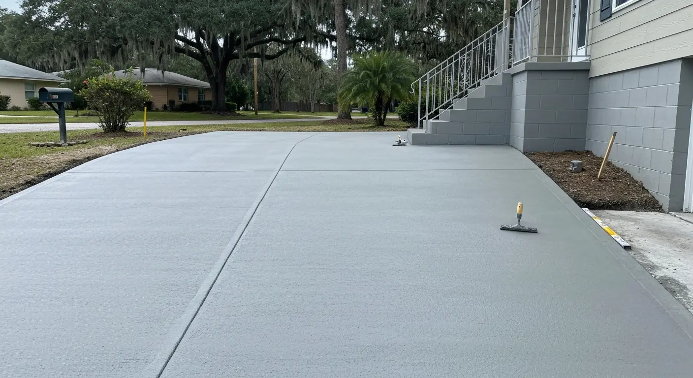 Concrete driveway installation