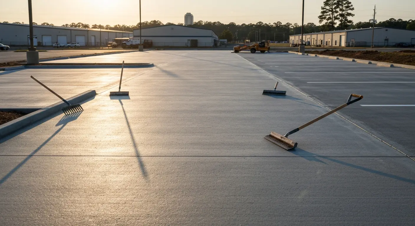 Commercial parking lot concrete