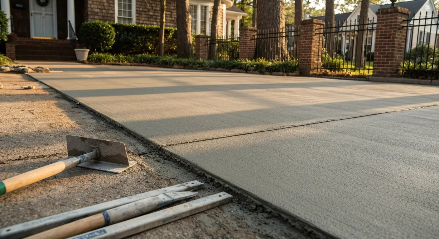 Concrete driveway repair work