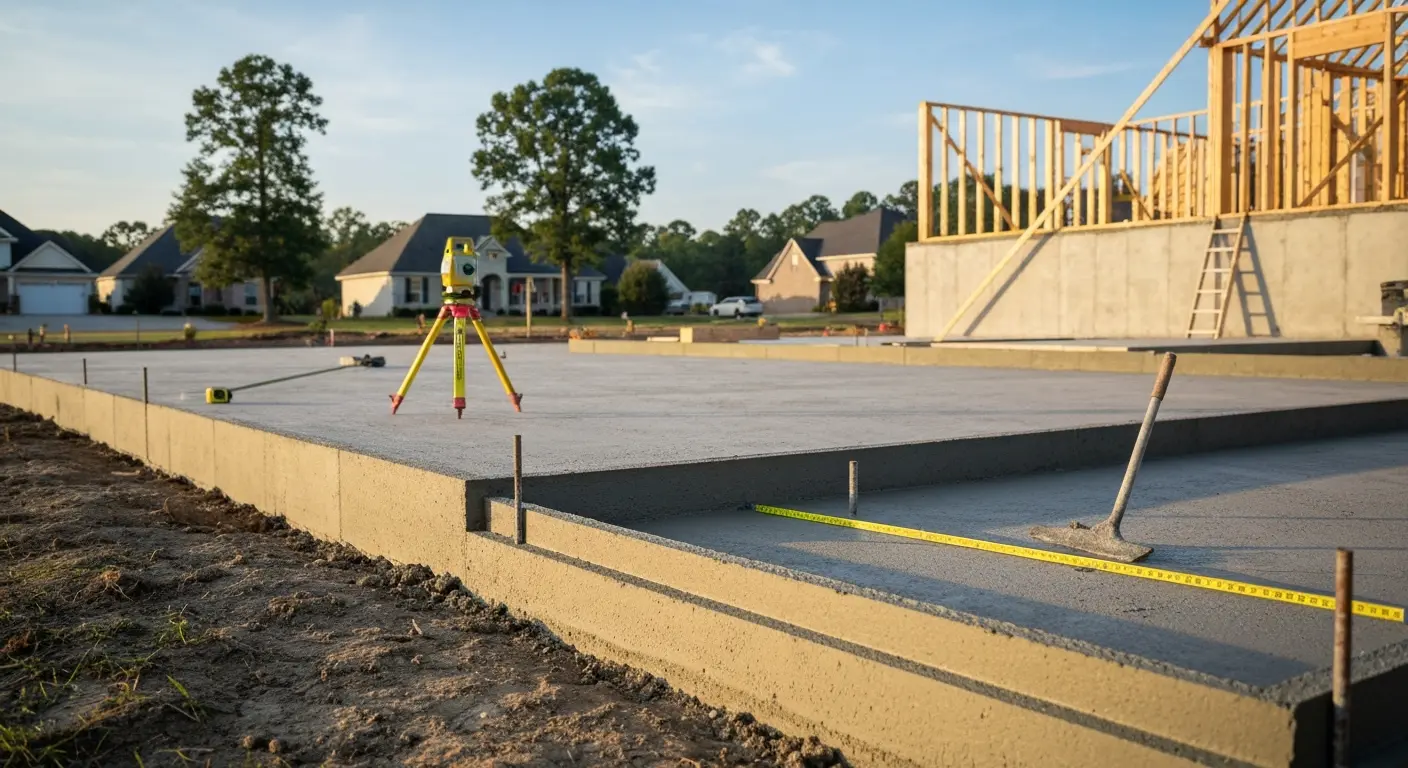 Residential concrete foundation