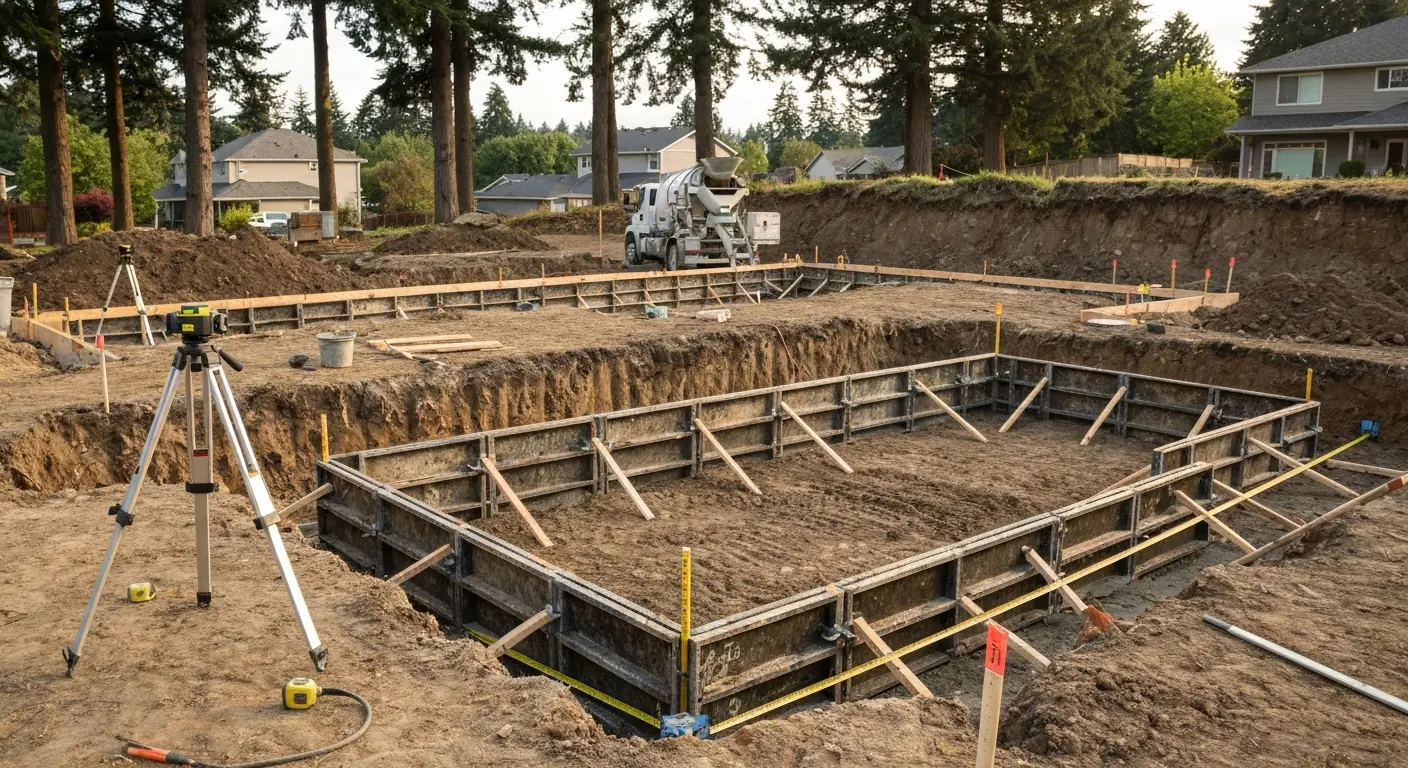 Foundation pour in progress