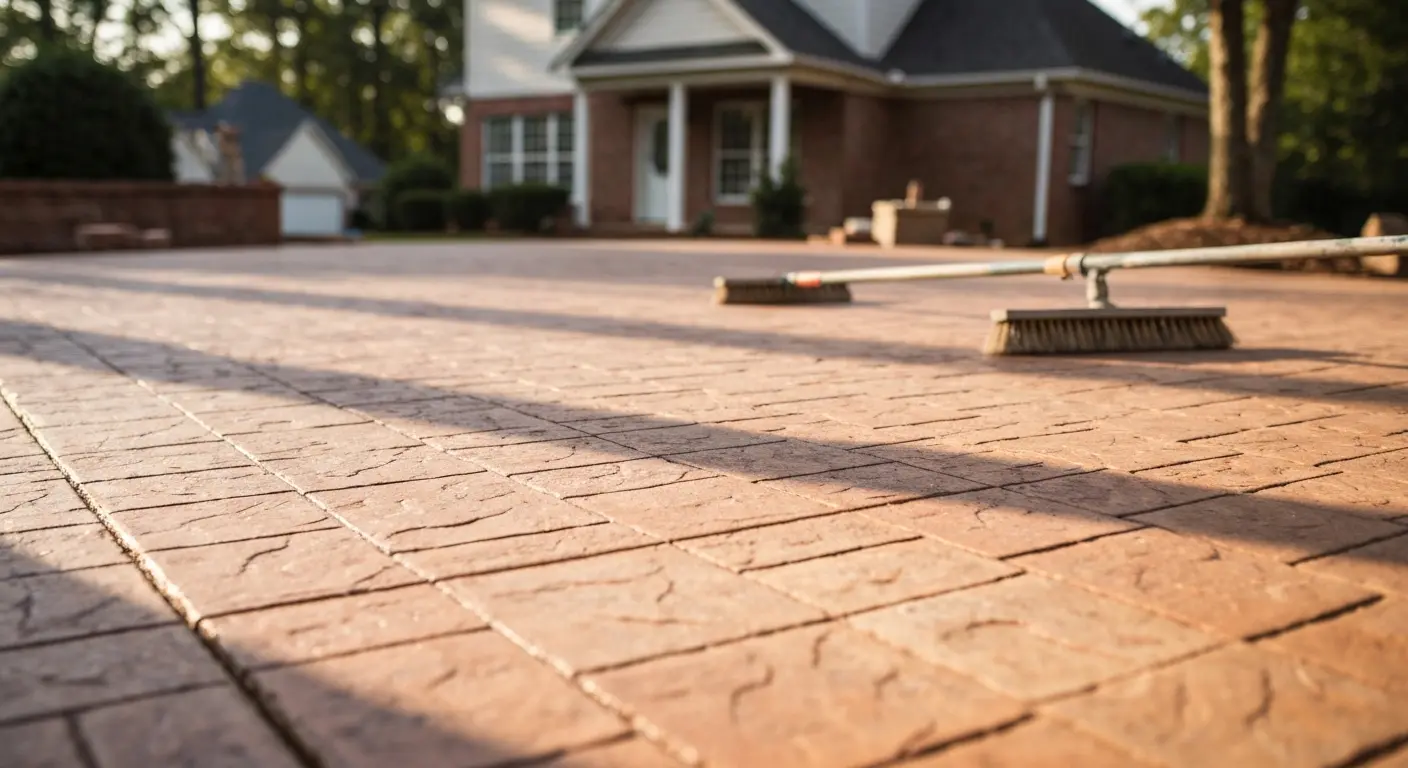 Stamped concrete patio