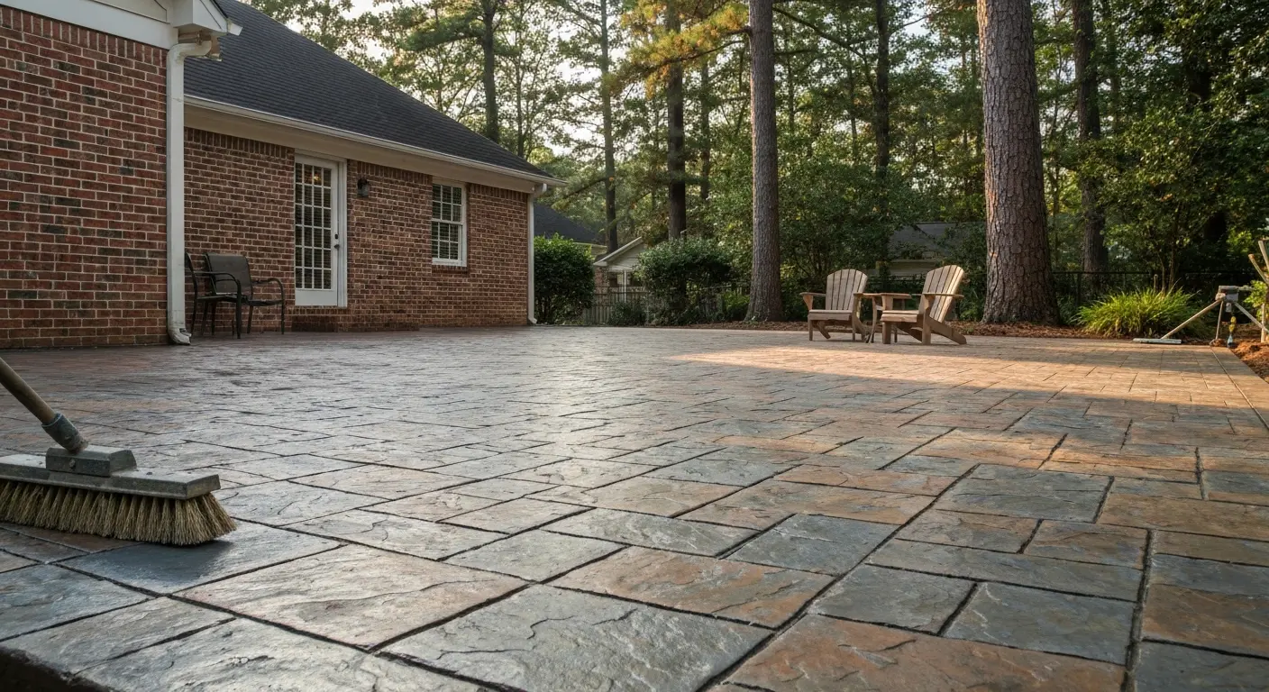 Stamped concrete patio