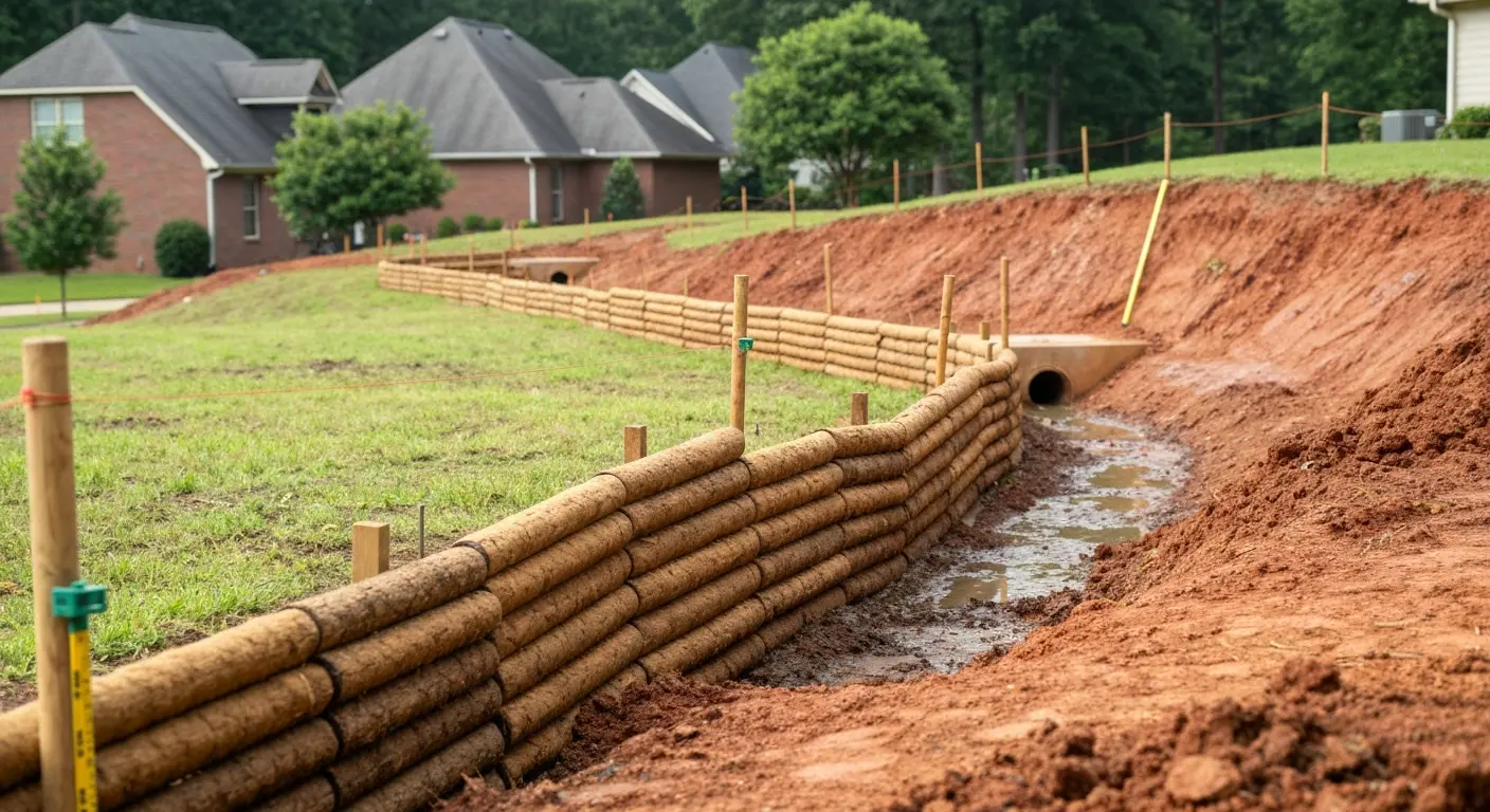 Erosion control on grading site