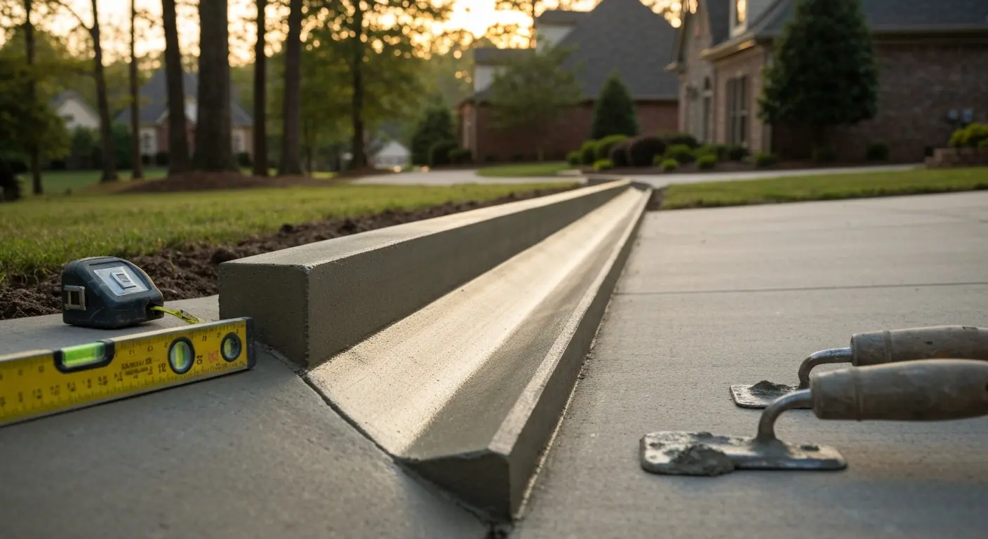 Concrete gutter installation
