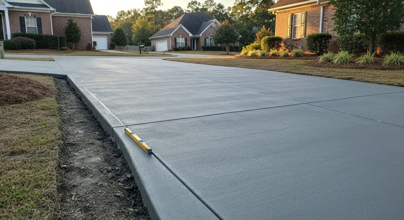Concrete driveway installation