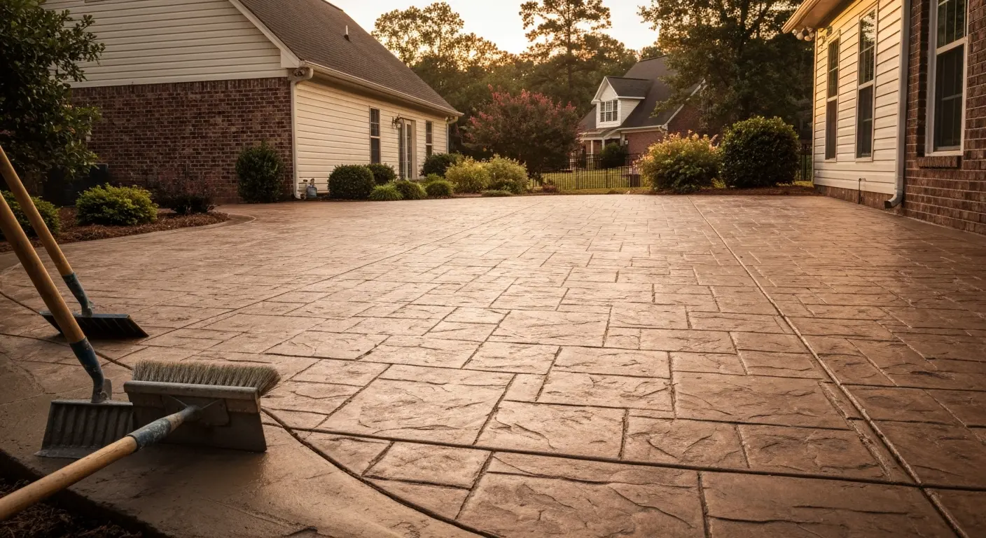 Stamped concrete patio