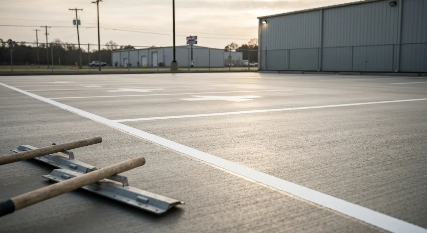 Commercial concrete parking lot