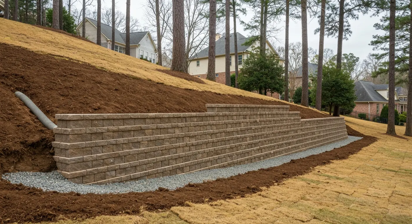 Retaining wall installation