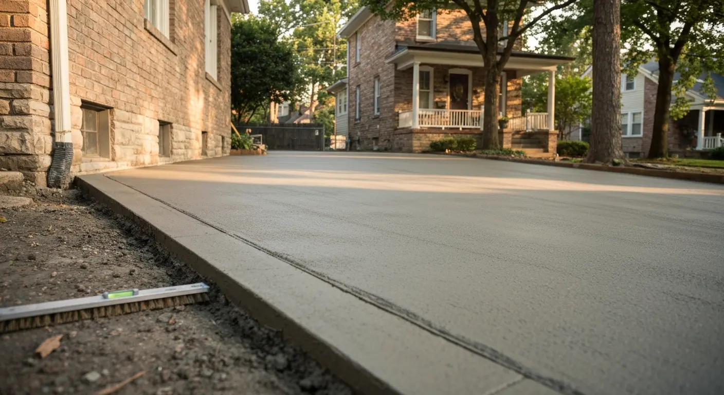 Concrete driveway installation