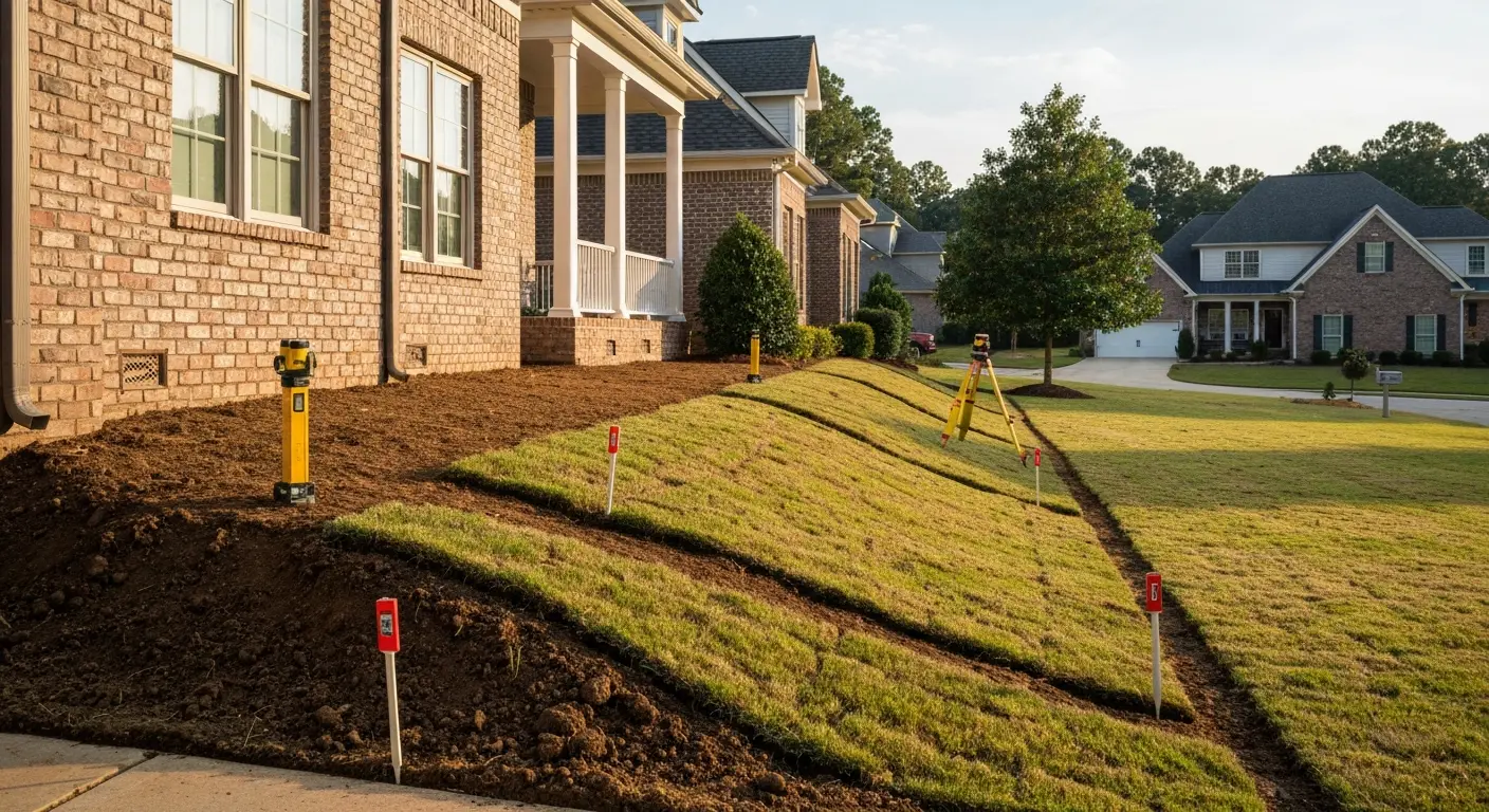Residential drainage grading project