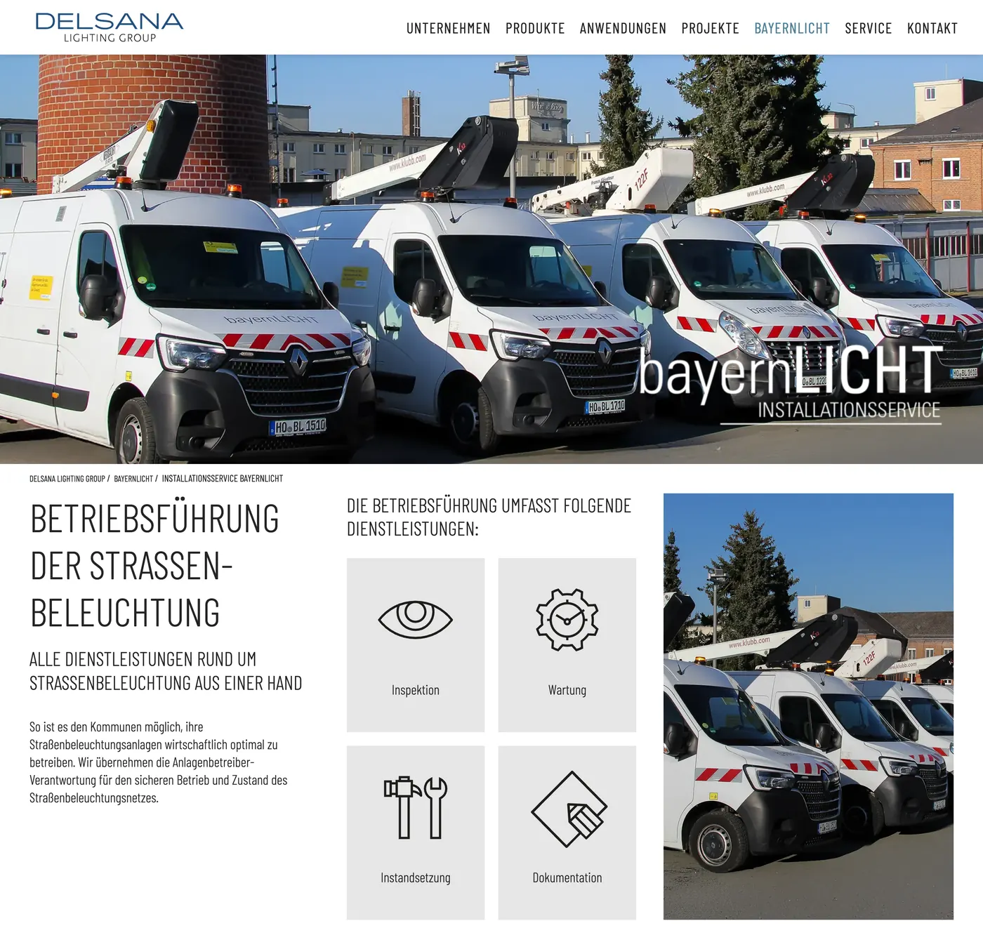 Bereich bayernLICHT auf delsana.com