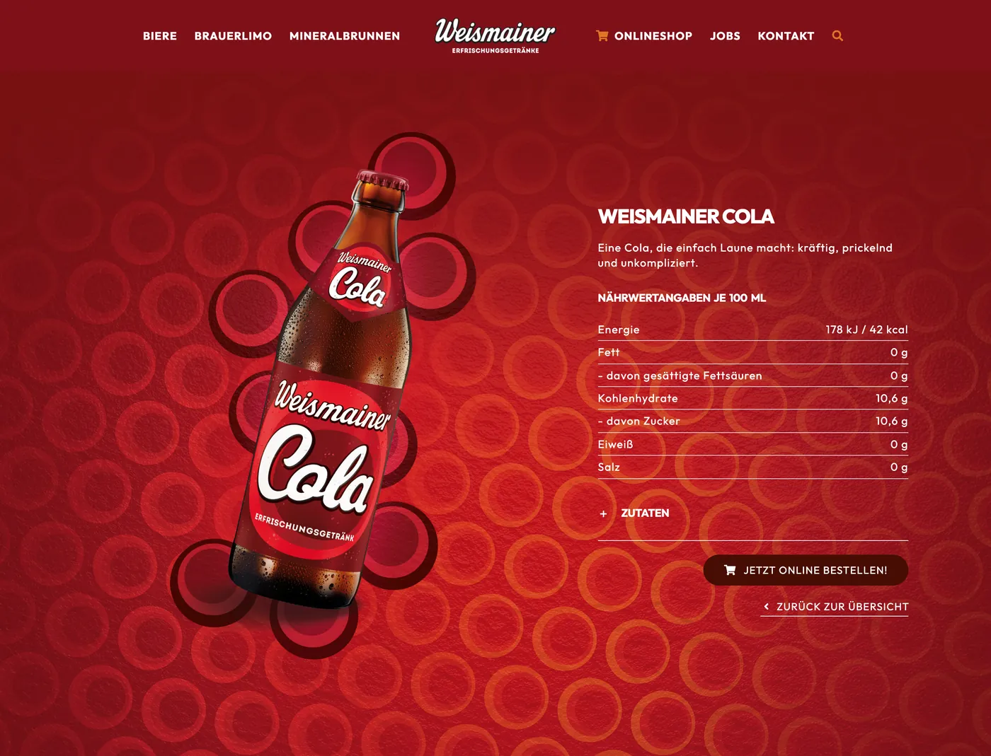 Produktseite Cola