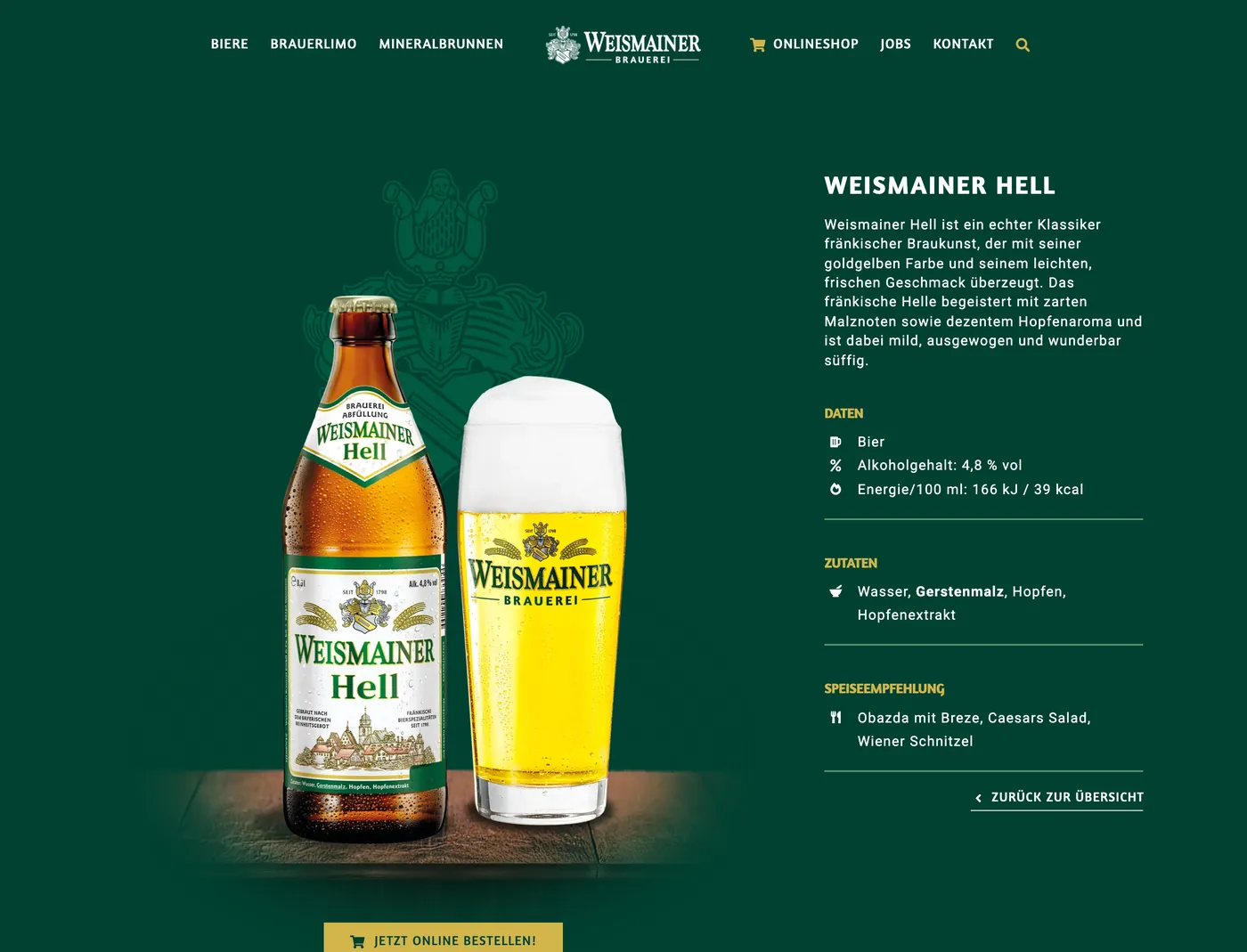 Produktseite Weismainer Hell