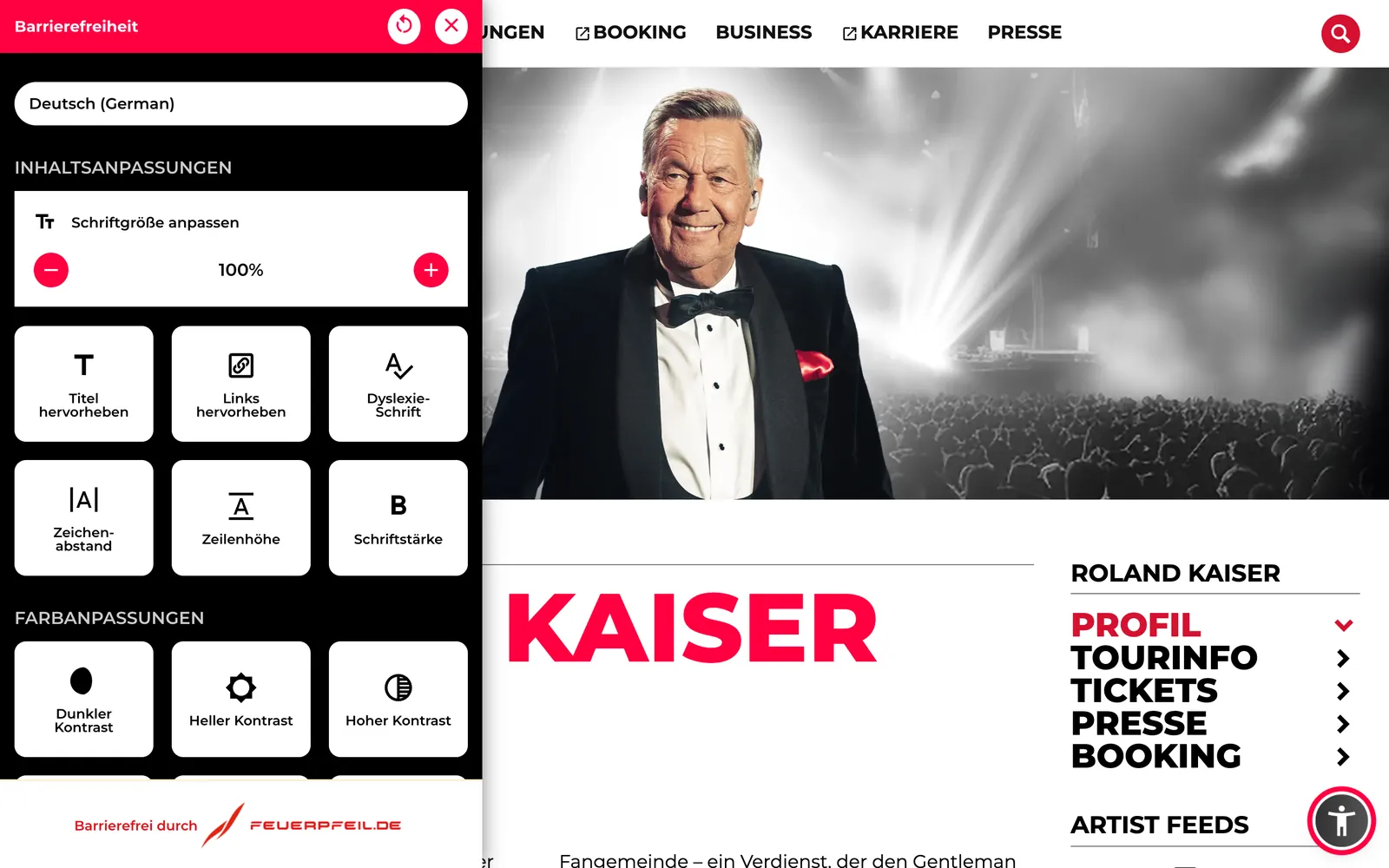 Bild: semmel.de, Web-Accessibility-Tool von Feuerpfeil