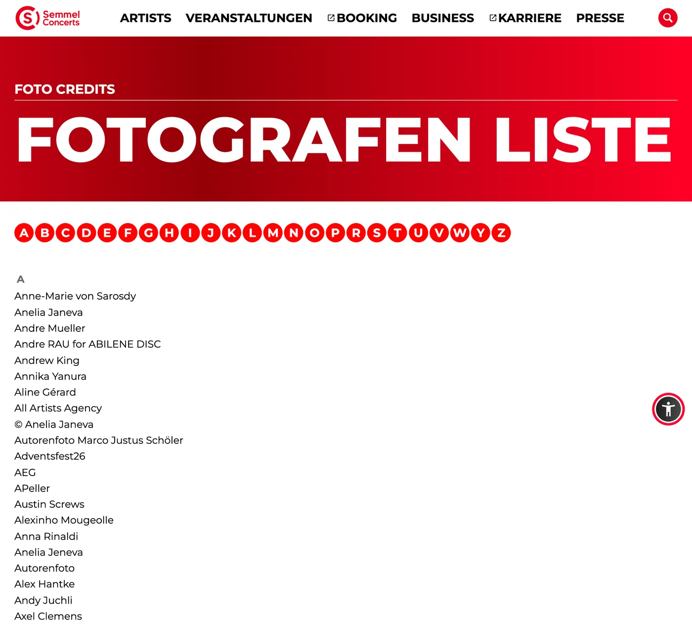 Automatische Fotografenliste