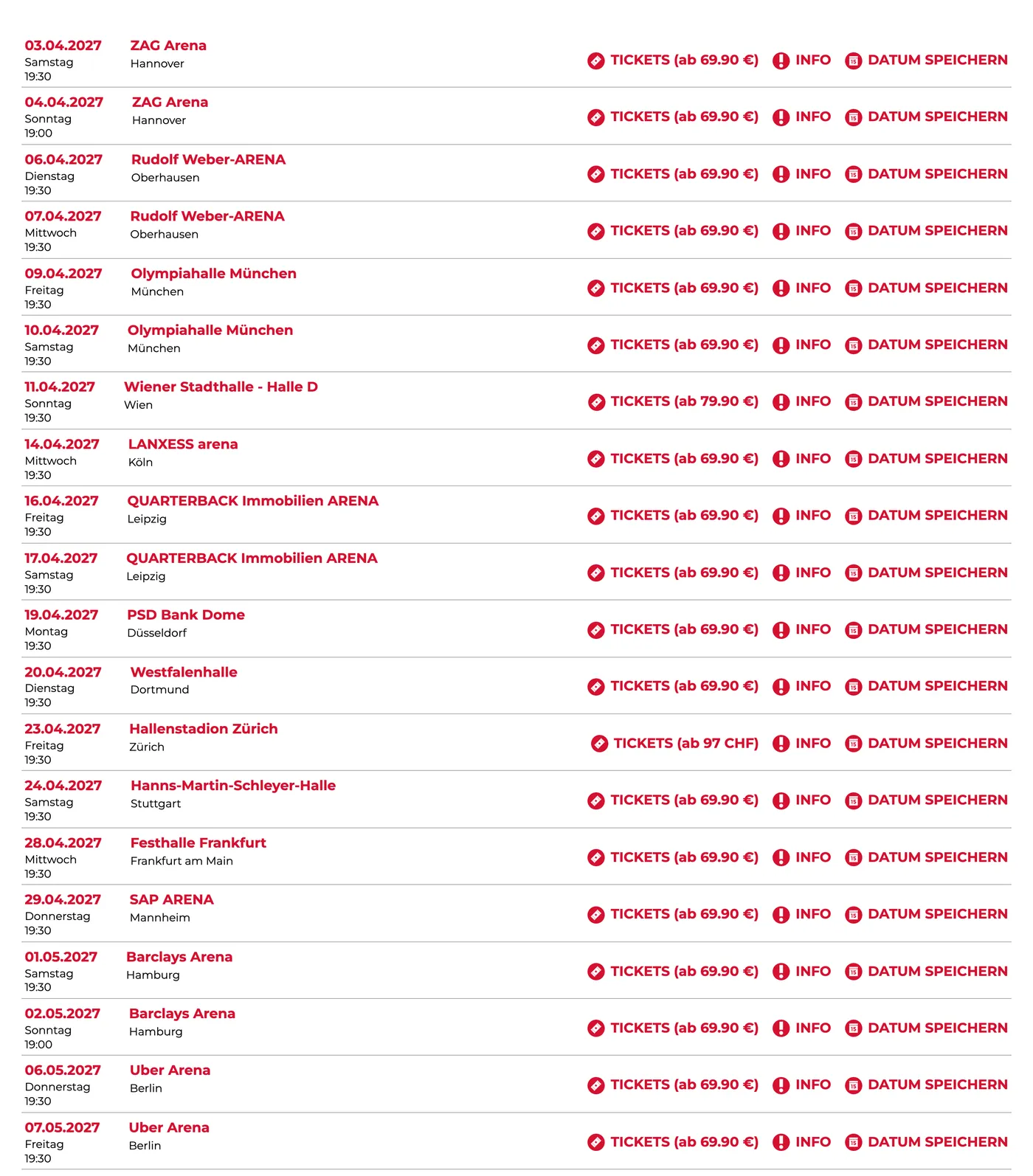 Alle Termine der Tournee mit Ticketlinks