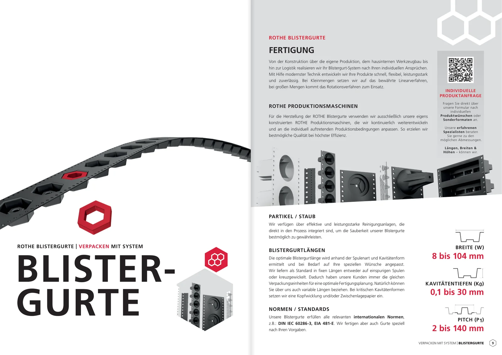 Doppelseite Blistergurte der Imagebroschüre von ROTHE