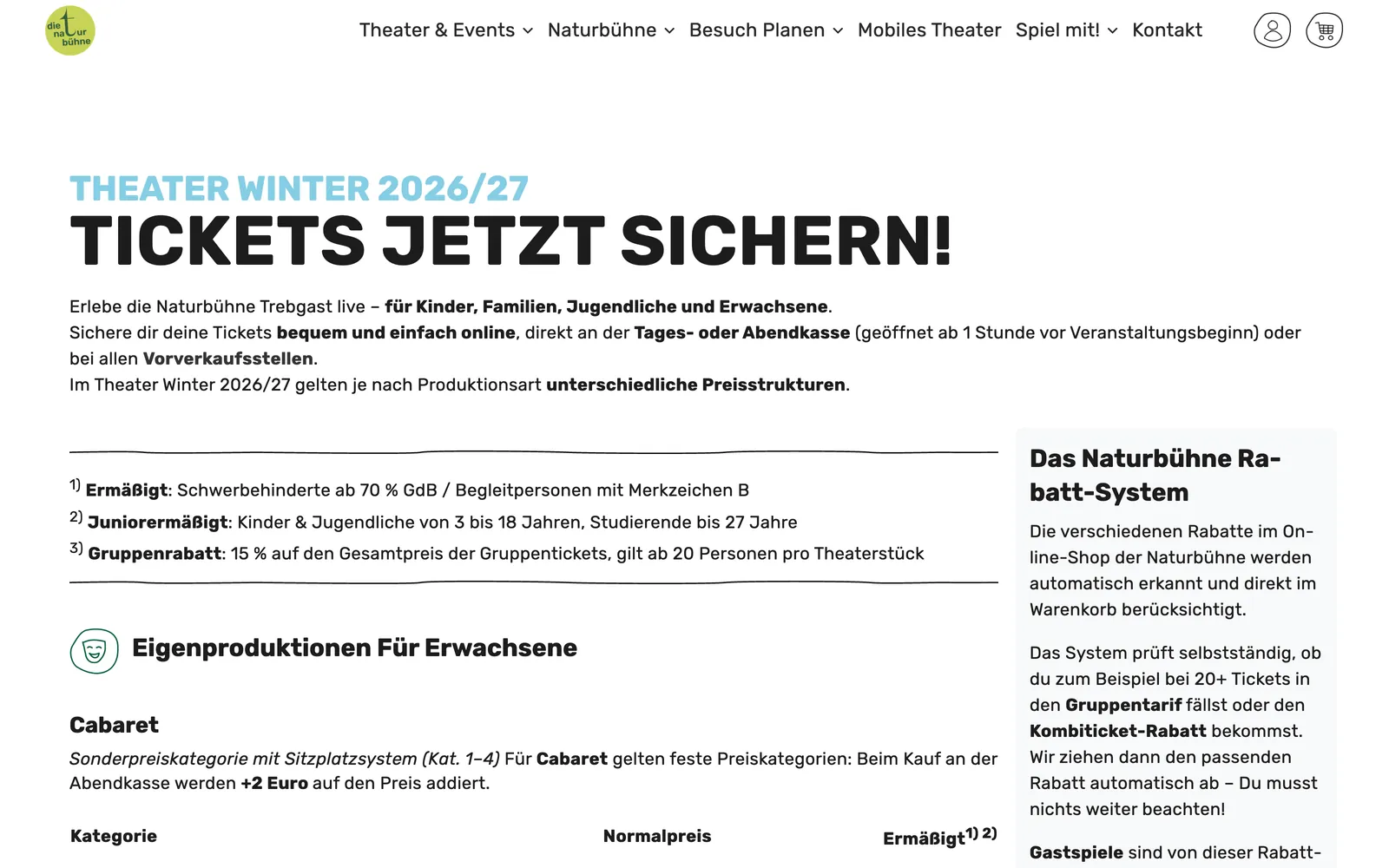 Preise und Ermäßigungen